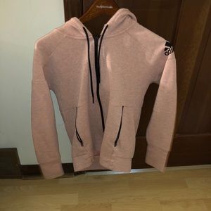 Pink adidas zip up hoodie